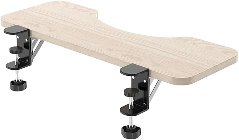 Table Standing Workstation Food Tray Table Rolling Table with Adjustable Height,Desk Extender Desk Extender Wooden Desktop Keyboard Tray Ergonomics Clamp Style Keyboard Bracket Armrest Shelf