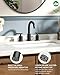 FORIOUS Black Bathroom Faucet 3 Hole, 8 Inch Matte Black Bathroom Sink Faucet Widespread with 360° Swivel Spout, Suitable for 6-12 Inch Vanity Sink, with Pop-up Drain and cUPC Supply Line