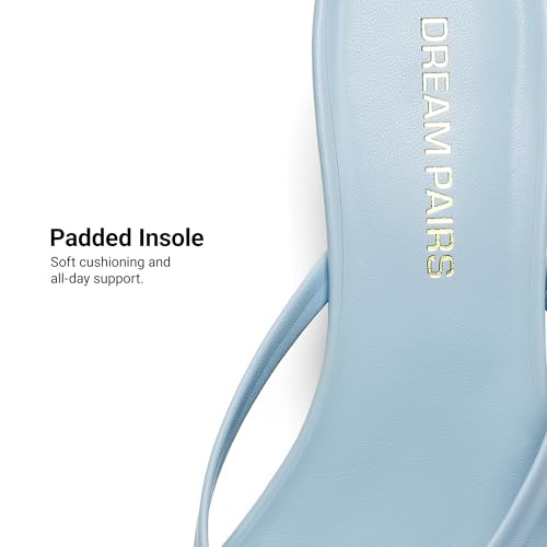 Image of DREAM PAIRS Kitten Heels for Women Flip Flop Low Heels Square Open Toe Sandals Thong 1.97 Inch Heeled Sandals for Summer Vacation