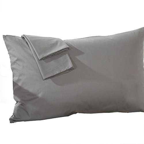 2 PCS Funda de Almohada Suave, Almohadillas de Algodón Funda de Almohada 48 * 74cm Fundas de Almohada (Gray)