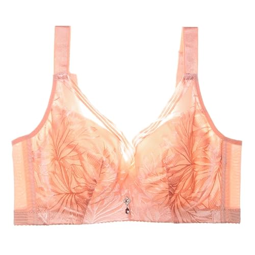 FGUJSUR Sujetador Mujer Sujetador de Encaje Talla Grande for Mujer, Sujetador Push up, Copa Completa Ajustable, Ropa Interior for niñas CD 46F 48EF(Khaki,85C)