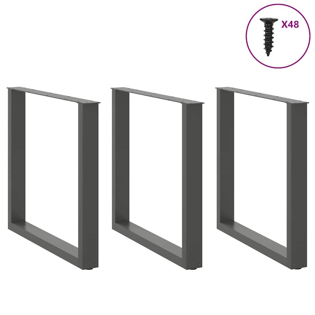 Gambe da Tavolo per Tavolino e Panca, Supporti per Mobili in Metallo a Forma di U con Livellatori Regolabili, Staffe Preforate e Viti per Progetti Fai da Te (90 x (72-73) cm)