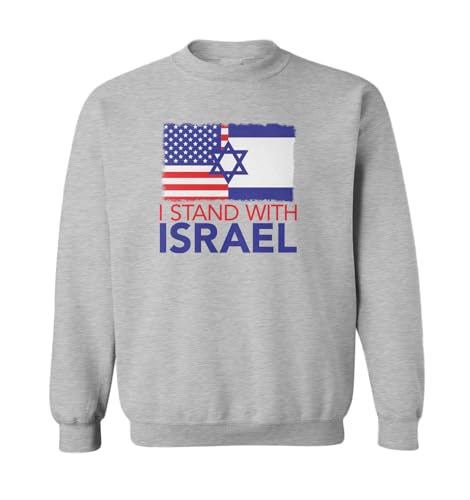 Tcombo I Stand With Israel - Israeli USA Pride Toddler Fleece Crewneck Sweater