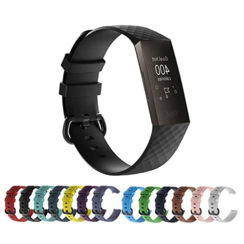Bands Compatible with Fitbit Charge 4 / Fitbit Charge 3 Bands for Women Men, Silicone Fitness Sport Wristbands for Women Men Small Large (Large, Green)