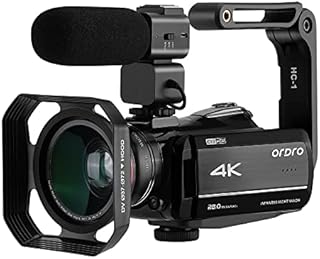ORDRO 4K Camcorder Vlogging Camera for YouTube AZ30 UHD Video Camera 1080P 60FPS IR Night Vision Wi-Fi Digital Camcorders with Microphone Wide Angle Lens Handheld Stabilizer and 32GB TF Card