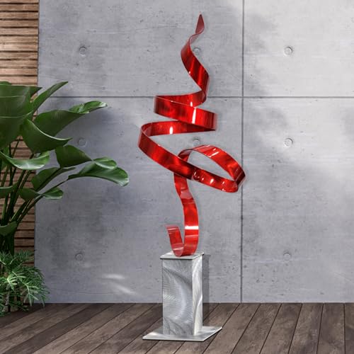 Statements2000-Metal-Art-Sculpture-Stunning-Indoor-Outdoor-Garden-Decorative-Lawn-Home-Decor-Elegant-Aesthetic-Patio-Statue-Outside-Steel-by-Jon-Allen-Red-48inch-wSilver-Base Statements2000 Metal Art Sculpture Stunning Indoor Outdoor Garden Decorative Lawn Home Decor Elegant Aesthetic Patio Statue Outside Steel by Jon Allen Red 48inch wSilver Base