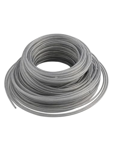 NiuLumea Cortacésped y cortador de césped de 3 mm con línea de acero de 35 metros, color gris