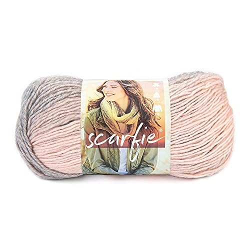 Image of Lion Brand Yarn (1 Skein) Scarfie Bulky Yarn, Pink /Silver