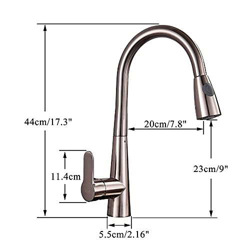 Mélangeur eau chaude froide pour évier de ferme et bar avec douchette rétractable - 2