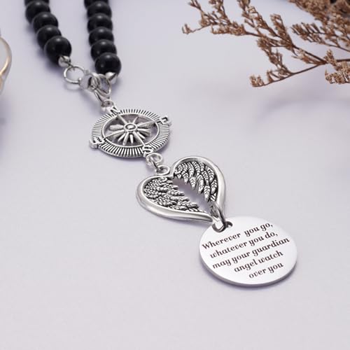 Guardian Angel Rearview Mirror Charm, Wherever You Go Whatever You Do May Your Guardian Angel Watch Over You, New Driver Gift, Car Decor, Hanging Angel Ornament for Car Mirror3