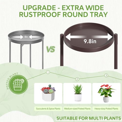 Image of iDavosic.ly 6 Tier Large Plant Stand Indoor, 10 Inch Wide Tall Corner Metal Plant Stands Outdoor for Multiple Plants, Folding Tiered Flower Display Holder Rack Shelf, Violet Bronze