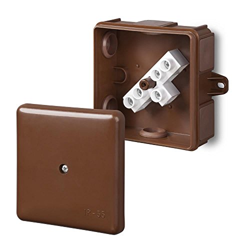 Preisvergleich Produktbild Abzweigdose Aufputz Verteilerdose IP55 braun 86x86x39 EP-LUX mit klemme Elektro-Plast