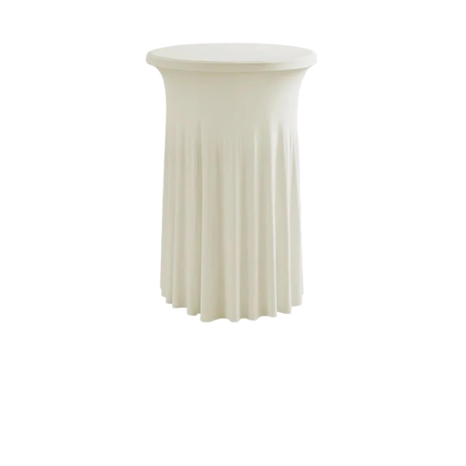 XUCZHAI Round Spandex Cocktail Tablecloths with Skirt Table Cover Stretch Tablecloth for Bar Wedding Party Banquet For Banquets, Wedding, Parties(Ivory,60x110cm)