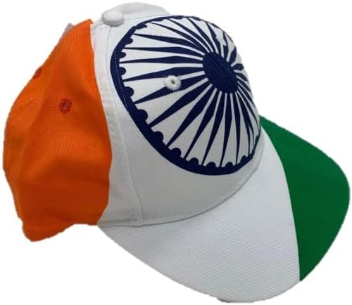 Global Caps, Inc. Gorra de bandera de la India, Bandera blanca, verde y naranja de la India