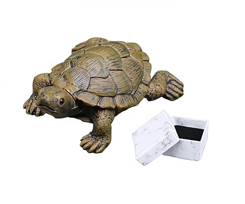 WOO MANTO Schildkröte Figur 6,5cm lang - kleine Tierfigur aus Harz, Dekofigur für Garten/Indoor Flaschengarten Miniteich