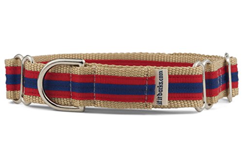 If It Barks 1" Layered Ribbon Martingale Dog Collar, Medium, Sailor - Thumbnail 2