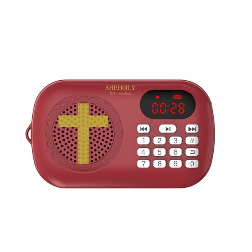 AHEHOLY KJV Audio Bible Player Full Bible Portable Scripture Device Rechargeable King James Version Player with Simple Buttons Christian Gift for Seniors & Families