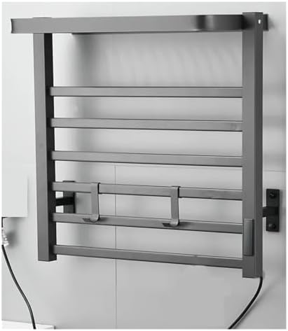 Electric Towel Rack Constant Temperature Digital Display Towel Heated Storage Rack Bathroom Towel Warmer Bathroom Accessories (Grey)