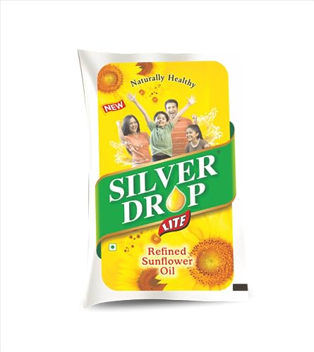 Image of Silver Drop Refined Sunflower Oil 100% Natural, Pure for Cooking and Frying | Healthiest Cooking Oil | Edible Cooking Oil (1 Liter Pouch)