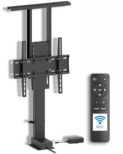 Xantron TV Lift elektrisch PREMIUM-400HE-T – höhenverstellbarer Fernsehlift mit App- & Sprachsteuerung für 32–55 Zoll TVs - VESA kompatibel - TV Halterung elektrisch ausfahrbar 76 cm Hubhöhe