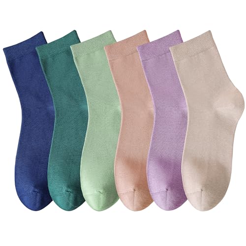 Image of MAGIARTE Womens Mini Crew Cotton Socks,6 Pairs | Anti-pilling Cotton, Casual Athletic, Quarter Calf, Moisture Wicking,Gift box packaging