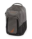 NAUTICA Sail Laptop Backpack, Grey/Orange, One Size