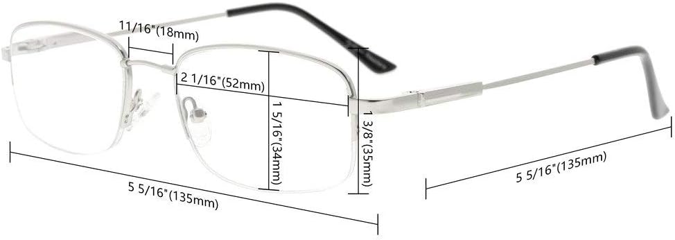 Eyekepper Mens Womens Reading Glasses Bendable Titanium Memory Readers