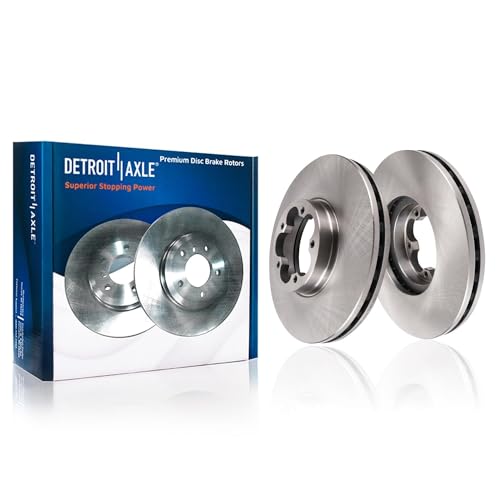 Image of Detroit Axle - Front Brake Kit for 2020-2024 Ford Transit-350 HD, Brake | Rotors Ceramic Brake Pads with Hardware 2021 2022 2023 Replacement 12.13 inch inch Rotor