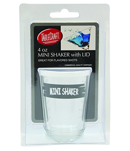 Tablecraft Small Mini Glass Shaker with Lid, 4-Ounce, Clear