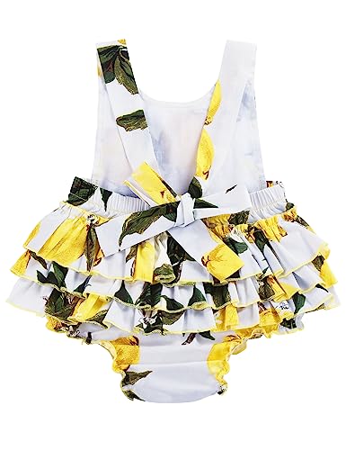Image of PrinceSasa Baby Girl's Floral Print Ruffles Romper Summer Clothes