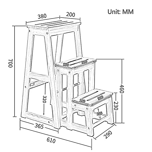 Tabourets échelle pliants gain de place pour maison et bibliothèque - 7