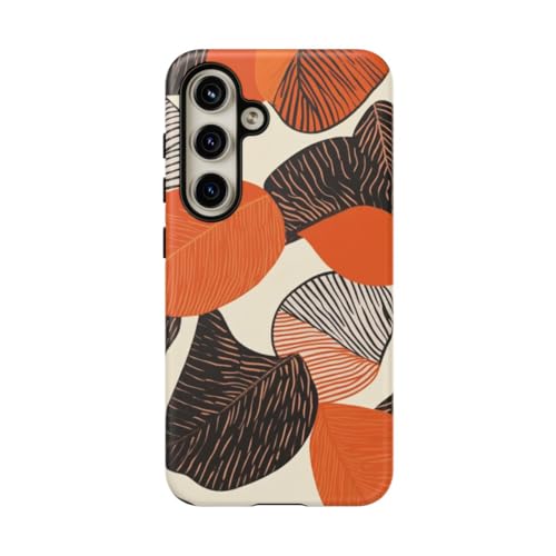Coque rigide mate pour Samsung S24 antichoc et anti-traces orange automne
