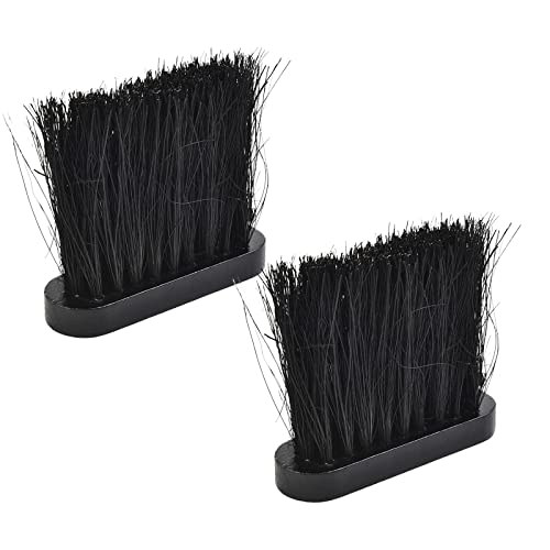 HpLive Lot de 2 balais de rechange pour couverts de cheminée, poignée en bois, forme ronde, tête de brosse, cheminée, foyer, brosse de cheminée