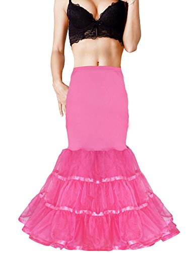 Image of Women Mermaid Petticoat Fishtail Underskirt Trumpet Crinoline for Mermaid Wedding Dress