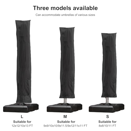Image of PURPLE LEAF Outdoor Cantilever Umbrella Cover Easy Setup S Size Black