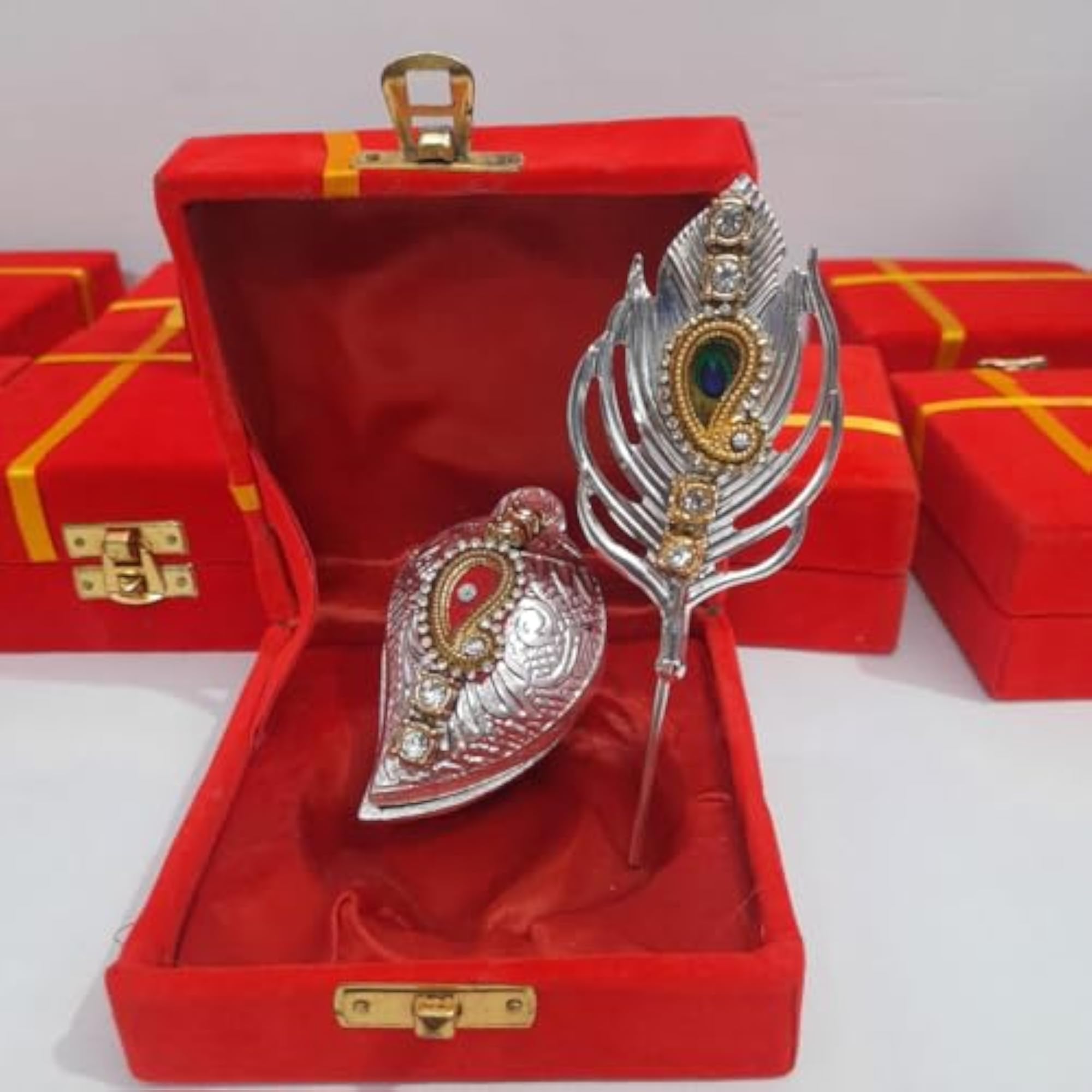 New Silver Sindoor Dani with Beaded Stick Set for Wedding