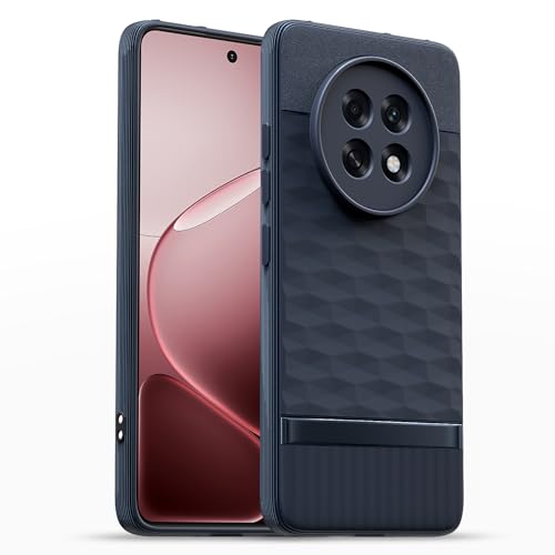 Image of Pikkme Back Cover for Oppo F31 Pro Plus 5G Camera Protection 3D Hexa Cube Design Silicone Protective Bumper Case (Blue)