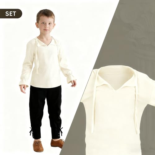 Camisa de manga larga estilo medieval para niños miniatura 2