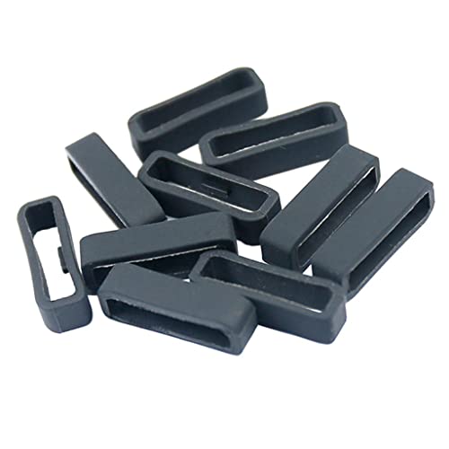 10 anneaux en silicone pour la série passant de montre connecté boucle bracelet noir
