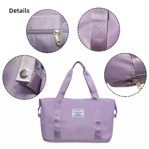 Salepush Foldable Travel Duffel Bag Folding Lightweight Carry Luggage Bag, Dipper Bag, Toiletry Kit Bag Waterproof Travel Bag for Travelling Luggage Bag Shopping Bag for Women & Men (Purple) 2