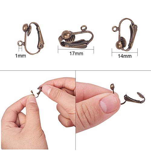 Ph Pandahall 36 Pcs Brass Clip-On Earring Converter Component 17X14X7Mm For Non-Pierced Ears 6 Colors #TOP1