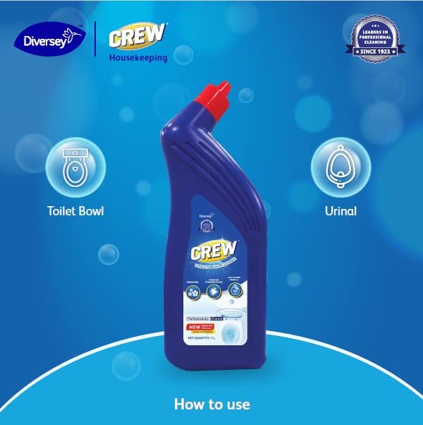 Image of Diversey Crew Toilet Bowl Cleaner - 1 L | Deodorizes | Tough on Stubborn Stains | Fast Action Formula