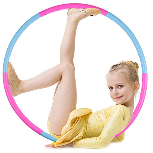 Cingfanlu Kids Hoola Hoop, Detachable & Size Adjustable, Professional Weighted Colorful Hoola Hoop Rings for Kids, Adult, Toy Gifts, Gymnastics, Playing, Lose Weight, Boys, and Girls
