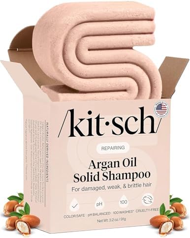 Kitsch Argan Oil Shampoo Bar Soap for Hair Growth - Made in USA, 3.2 oz