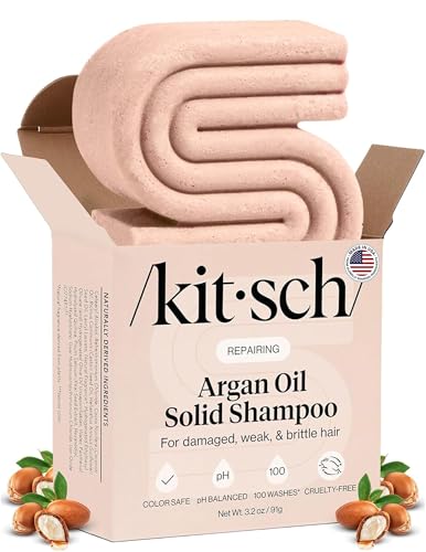 Kitsch Argan Oil Shampoo Bar for Hair Growth Repairing Hair Shampoo for Women & Men Strengthening & Moisturizing Hair Care Paraben Phthalates Silicone & Sulfate Free - Made in USA 3.2 oz
