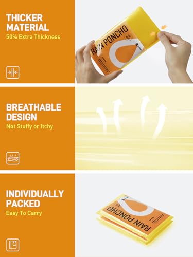 Image of SaphiRose Disposable Rain Ponchos Emergency Clear Poncho