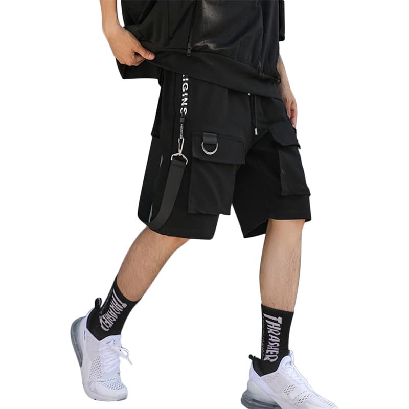 Cekasomens Techwear Shorts Goth Cyberpunk Streetwear Shorts Punk