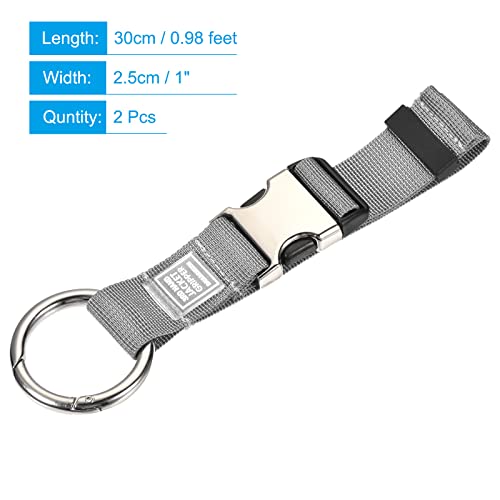 Image of MECCANIXITY Luggage Strap, Jacket Gripper Holder Suitcase Belt Carry Clip for Backpack Travel Accessory, Gray Pack of 2