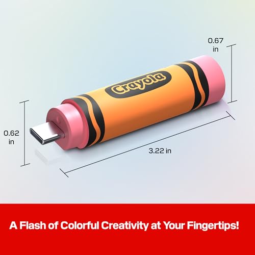 Image of SANDISK Crayola USB Type-C 128GB, Upto 300 MB /s, Crayon Design Pendrive for Smartphone, Tablet & Laptop, Mango Tango, 5Y Warranty (SDCZIC-128G-G46O)