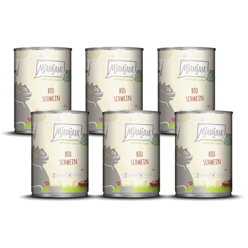 Produktbild von Mjamjam Katzen Nassfutter Bio Schwein - 6 x 400 g